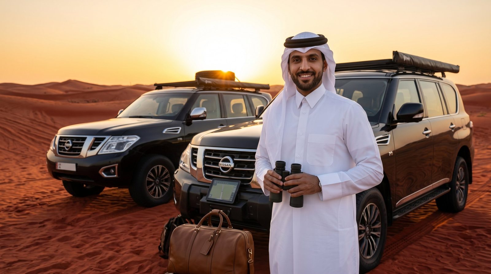 رحلة في صحراء قطر عند الغروب