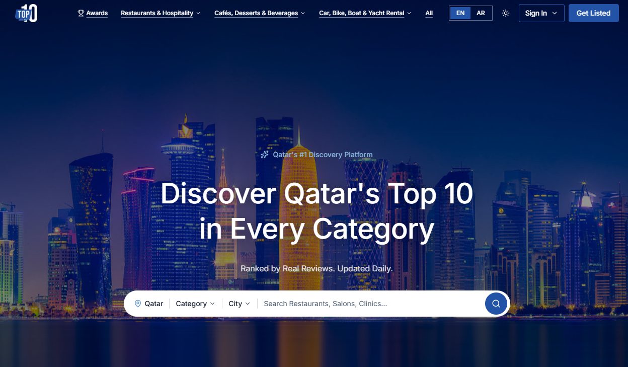 الصفحة الرئيسية لموقع قطر توب تن